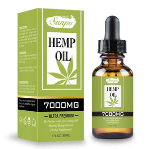 30ml 7000mg Hemp CBD Organic Essential Oil Hemp Seed Oil Herbal Drops Body Relieve Stress Oil Skin Care Help Sleep