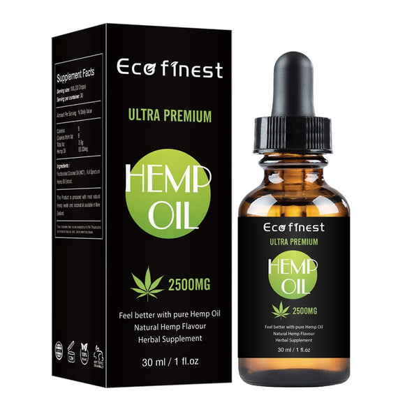 30ml 100% Organic Hemp CBD Oil 2000mg Bio-active Hemp Seeds Oil Extract Drop for Pain Relief Reduce Anxiety Better Sleep Essence