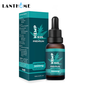 10ml 100% Organic Hemp CBD Oil 3000mg Bio-active Hemp Seeds Oil Extract Drop for Pain Relief Reduce Anxiety Better Sleep Essence