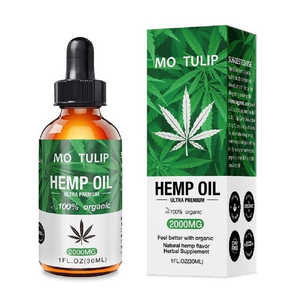 MO TULIP 30ml Essential Oils Organic Hemp Seed Oil 2000mg Herbal Drops Body Relieve Stress CBD Oil Skin Care Help Sleep