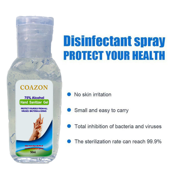 50ml 75% Alcohol Disposable Hand Sanitizer Quick-drying Hands-Free Water Disinfecting Hand Wash Gel Have Stock