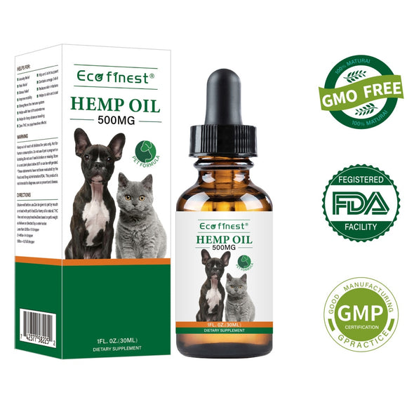 pets Hemp oil 500mg cbd Reduce Anxiety  Hemp oil relieves pain and improves sleep 30ml