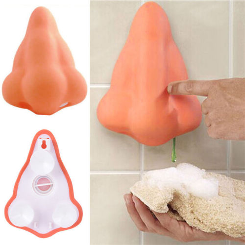 Fun Nose Shaped Bathroom Shower Wall Suction Hooks Sanitizer Gel Soap Dispenser