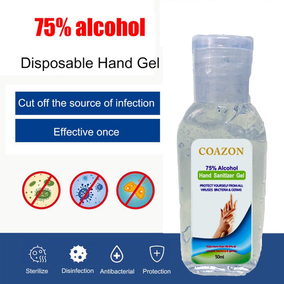 75% Alcohol Disposable Hand Sanitizer Quick-drying Hands-Free Water Disinfecting Hand Wash Gel 50ml fat shipping