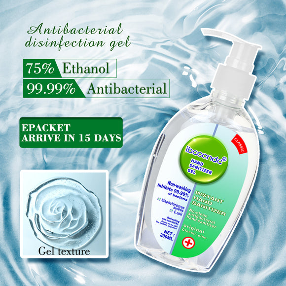 200ml Anti Bacterial Disposable Hand Sanitizer Hand Disinfection Gel Quick-Dry Handgel 75% Ethanol for Kids Adults Home Bathroom