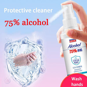 60ml Disinfection Rine-free Hand Sanitizer 75% Alcohol Spray Portable Disposable Prevention Hand Sanitizer