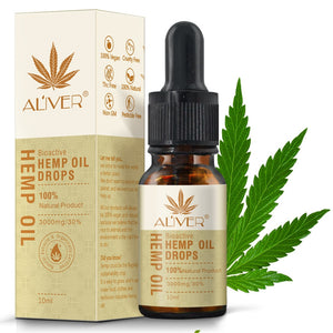 Aliver Herbel Organic Hemp Seed Oil Massage Essential Oil CBD Oil Soomthing Pressure Pain Improve Sleep Body Relieve Stress