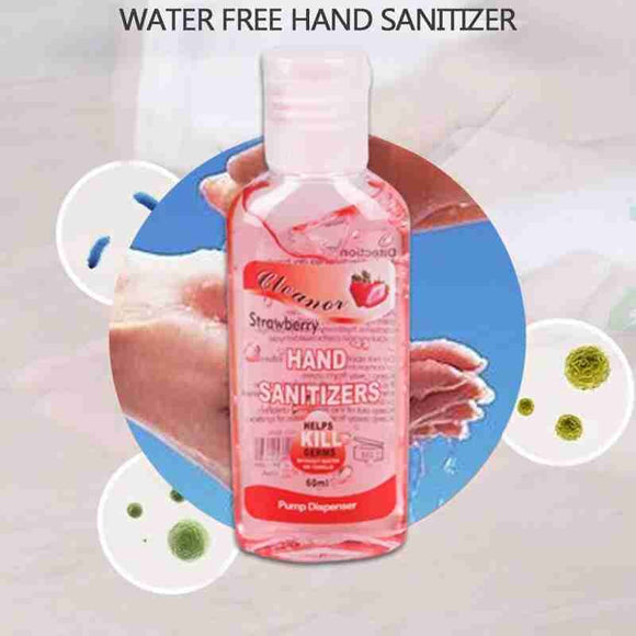 60ml Travel Portable Mini Hand Sanitizer Anti-Bacteria Moisturizing Fruit-Scented Disposable Waterless Clear Bottle Protective