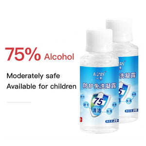 30ML 75% Alcohol Disposable Hand Sanitizer Water-free Gel Decontamination Gel Disinfection Hand Body Disinfection Liquid  Hot