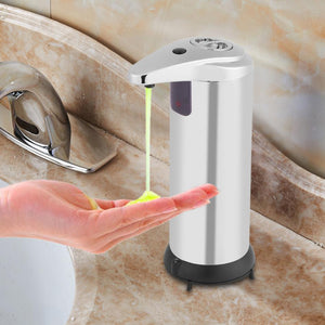 250ML ABS Stainless Steel Automatic Liquid Soap Dispenser  Touchless Sanitizer Dispenser for Kitchen Bathroom School