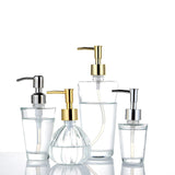 Clear Glass Soap Dispenser with Soap Pump Gold Hand Liquid Soap Saver  Hand Sanitizer Holder  Glass Lotion Dispenser