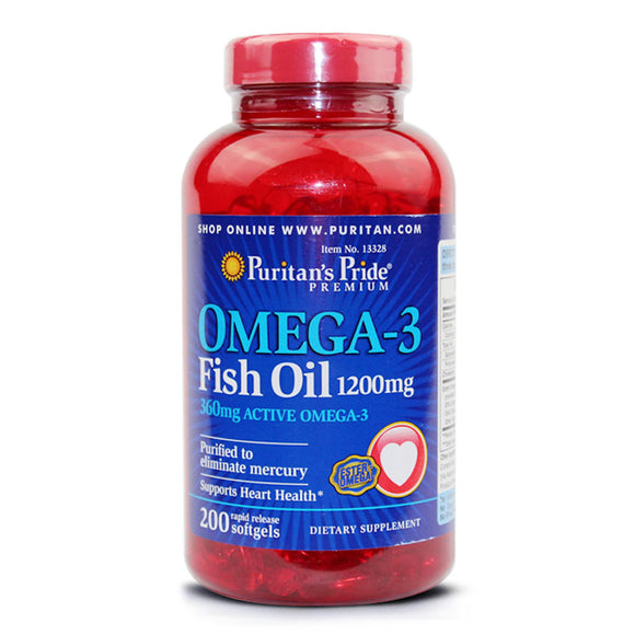 Free shipping omega-3 Fish Oil 1200 mg 200 pcs