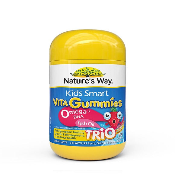 Australia NATURE’S WAY Kids Children Smart VITA GUMMIES OMEGA 3 DHA Fish Oil Healthy Growth Development Eye Brain Vision health