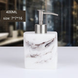 Lotion Bottle 500 ML Resin Soap Bottle Creative Hotel Marble Shampoo Dispenser  Press Hand Sanitizer Bottle Soap Dispenser Set